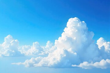 Vast expanse of a brilliant blue sky, filled with fluffy white clouds, evokes feelings of freedom and serenity Perfect for travel, nature, or inspirational projects , summer, peace