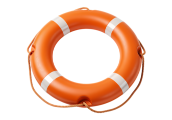 Orange Life Preserver isolated on transparent background