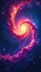 Obraz premium A swirling nebula in vibrant cosmic colors, representing the vastness and mystery of the universe, perfect for spiritual and meditation themes , cosmic consciousness, celestial