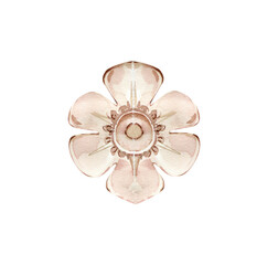 Hand Painted Watercolor Vintage Molding Flower Illustration, Delicate Baroque-Inspired Design for Elegant Invitations and Cards