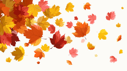 Fototapeta premium Vector illustration of falling autumn leaves isolated on a white background