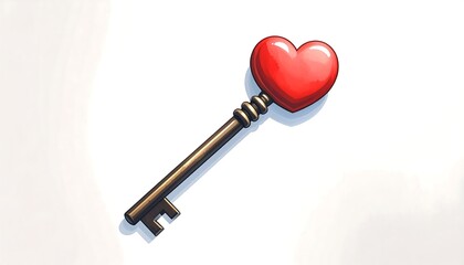 A stylized key with a heart