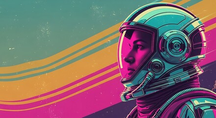 Astronaut in Futuristic Helmet.