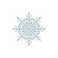 Elegant Silver Snowflake Design for Winter and Holiday Season.