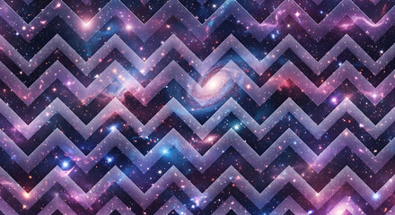 Cosmic Galaxy Zigzag Background with Starfield Texture