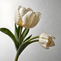 white tulip on white background