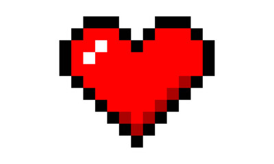 Pixel Art Heart Nostalgic Red Heart Design for Digital Projects