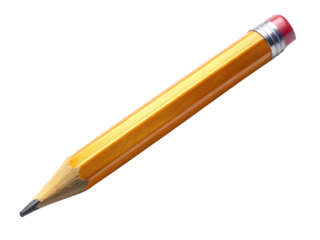Pencil is shown isolated on white background ,PNG. AI Generated.