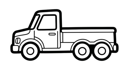 Outlined illustration of a simple pickup truck, perfect for coloring.