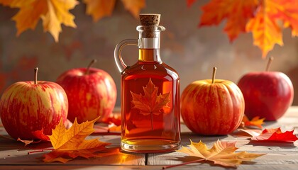 Autumn apples and maple syrup