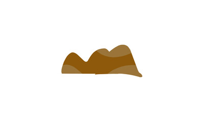 A simple, stylized illustration of a brown earthen mound or small hill on a white background.