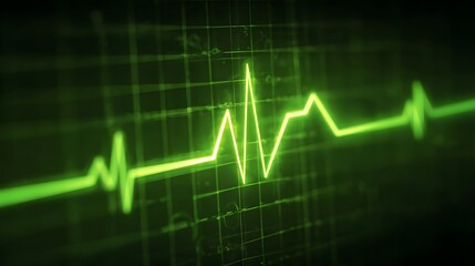 Positive green heartbeat over chart overlay