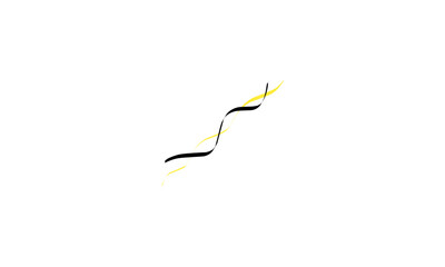 Abstract minimalist drawing featuring a wavy black line with subtle yellow accents against a pristine white background.