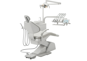 Modern Dental Chair and Equipment Professional Dentistry Setup isolated on transparent background