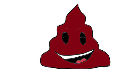Funny Handmade Hand-Drawn Poop Cartoon Doodle — Emoji / Sticker PNG
