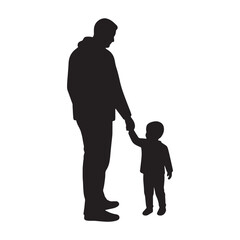 Silhouette of a father and child holding hands, symbolizing connection and guidance on a journey together