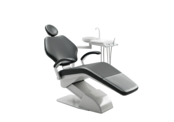 Modern Dental Chair Professional Dentistry Equipment Photo isolated on transparent background