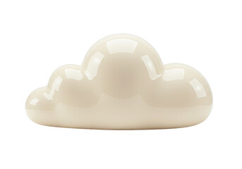 Isolated glossy cloud element for design projects and weather-themed illustrations, vector art