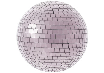 Isolated shimmering mirrored disco ball perfect for retro party vibes, dance floor lighting