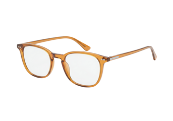 Isolated transparent brown plastic rimmed eyeglasses, spectacles reading glasses fashion