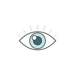 Stylized Eye Illustration with Light Blue Iris and Pupil.