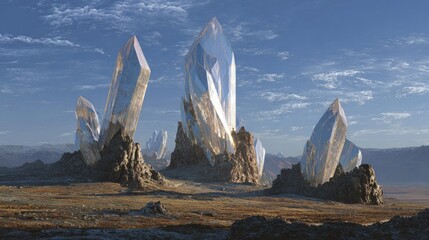 Photorealistic Mountain Landscape With Giant