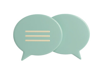 Isolated Mint Green Speech Bubble Set for Messaging, Dialogue, Communication and Discussion