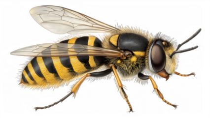 Hyper-Realistic Bee Illustration for Scientific, Educational, and Nature-Themed Visual Projects – High-Resolution Entomology Asset with Detailed Anatomy and Textures