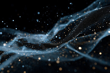 An abstract blue technological background with light spots