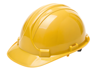 Isolated yellow hard hat providing head protection equipment for construction safety