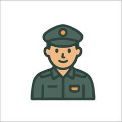 proffession police icon and vector