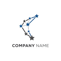 Constellation Logo Design with Connected Stars for Company Branding.