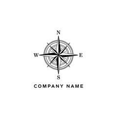 Compass Rose Nautical Navigation Symbol with North, South, East, and West.