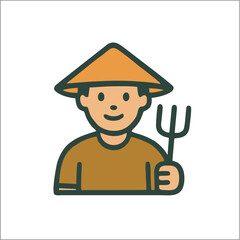 proffession, farmer icon and vector