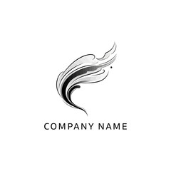 Naklejka premium Elegant Abstract Feather Design for Company Branding and Creative Visual Identity.