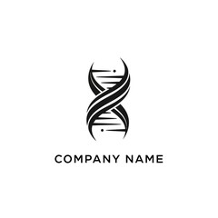 Obraz premium Elegant DNA Strand Logo Design for Science and Technology Companies.