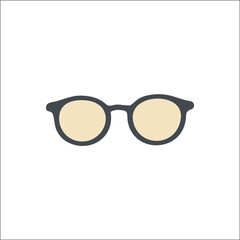 glasses flat icon and vector