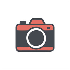 flat red camera icon and vector