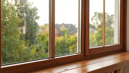 Rainy day view from a window