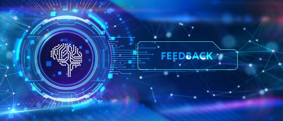 Feedback concept, user comment rating of company online, writing review diagram, reputation management. 3d illustration
