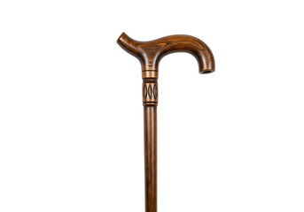 Elegant Wooden Walking Cane isolated on transparent background
