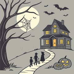 halloween night scene