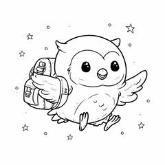 funny cartoon illustration owl