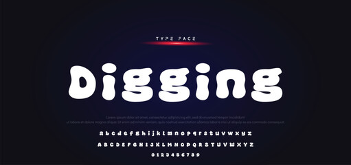 Vector of modern comical font and alphabet. Playful style font design, colorful childish alphabet, letters and numbers vector illustration