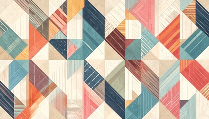 Retro style diagonal stripes and angular shapes. quilt blocks design, seamless repeating vector pattern, Abstract simple geometric background for fabric, textile design or interior decoration. colors

