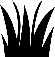 Meadow Grass Silhouette Vector Illustration | Nature Field Plant Design