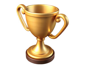 Gleaming golden trophy award symbol of victory and achievement