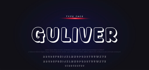 Vector of modern comical font and alphabet. Playful style font design, colorful childish alphabet, letters and numbers vector illustration