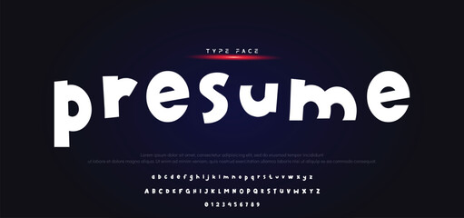 Kids style colorful font design, playful childish alphabet, letters and numbers vector illustration