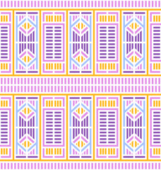 multi shapes seamless pixel abstract pattern template design. combination purple, pink, blue and yellow colors